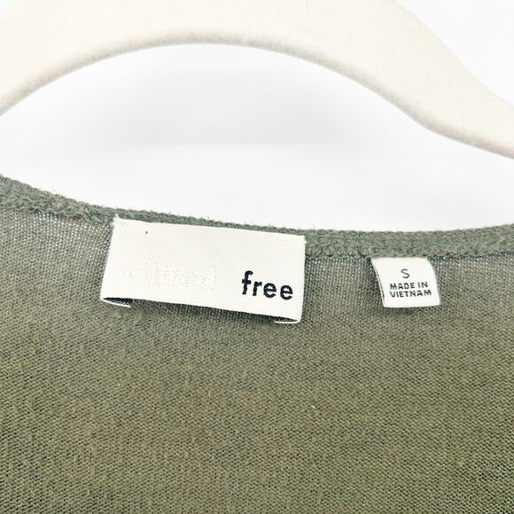 Aritzia Wilfred Free Fall Hari Alligator Green Faux Wrap Long Sleeve Bodysuit S - Picture 2 of 4
